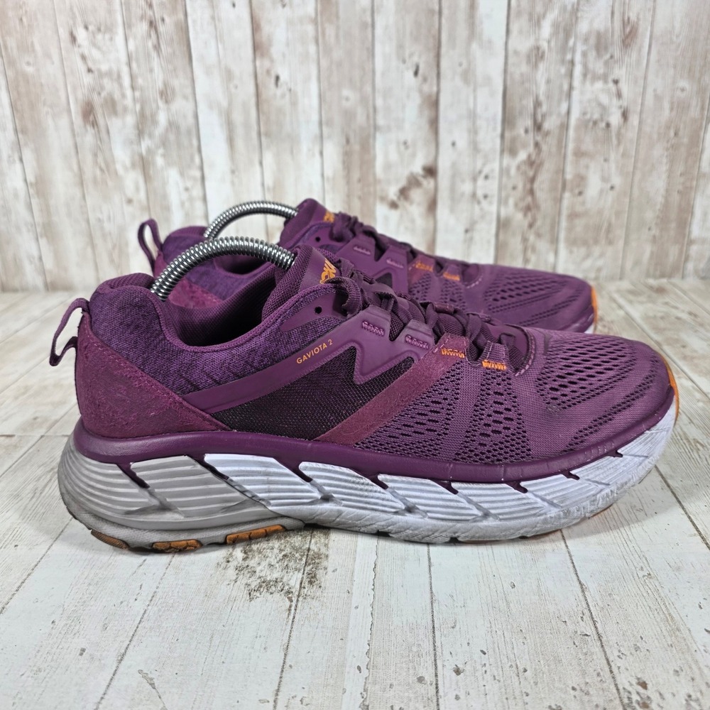 Hoka One One Gaviota 2 Womens Purple Orange Running Shoes 1099630 GJBM Size 11